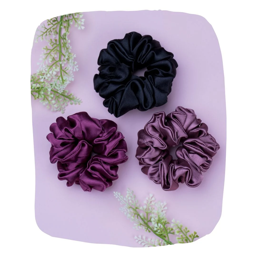 Black Satin Hair Scrunchies Pack - Luxury Hair Accessories - Image 16