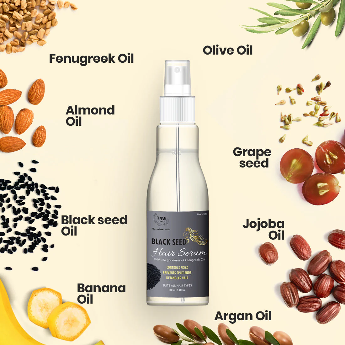 Black Seed Hair Serum- An Anti-Frizz Natural Styling Serum (Paraben-Free). - Image 2