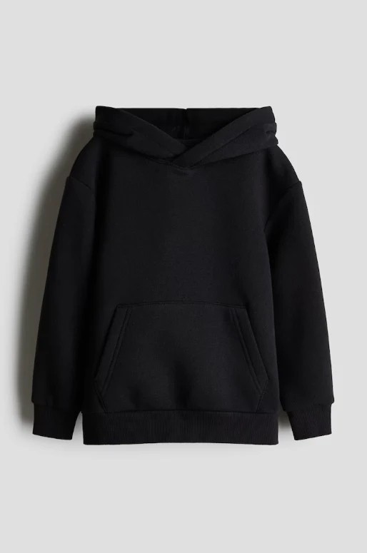 Black Solid Hoodie - Image 2
