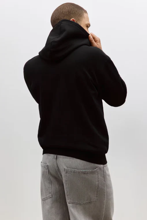 Black Solid Hoodie - Image 4
