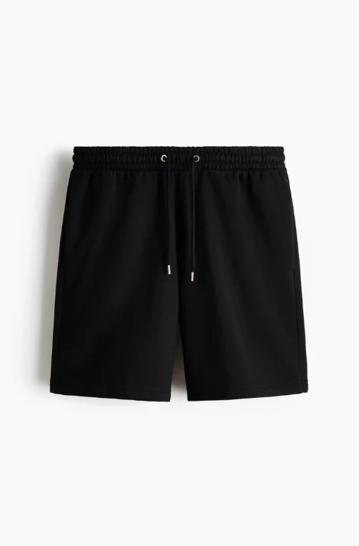 Black Solid Shorts - Image 2