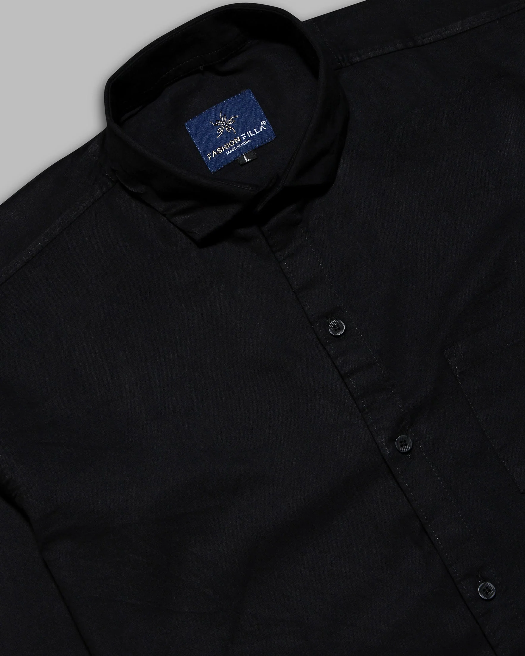 Black Super Soft Black Button Premium Cotton Shirt