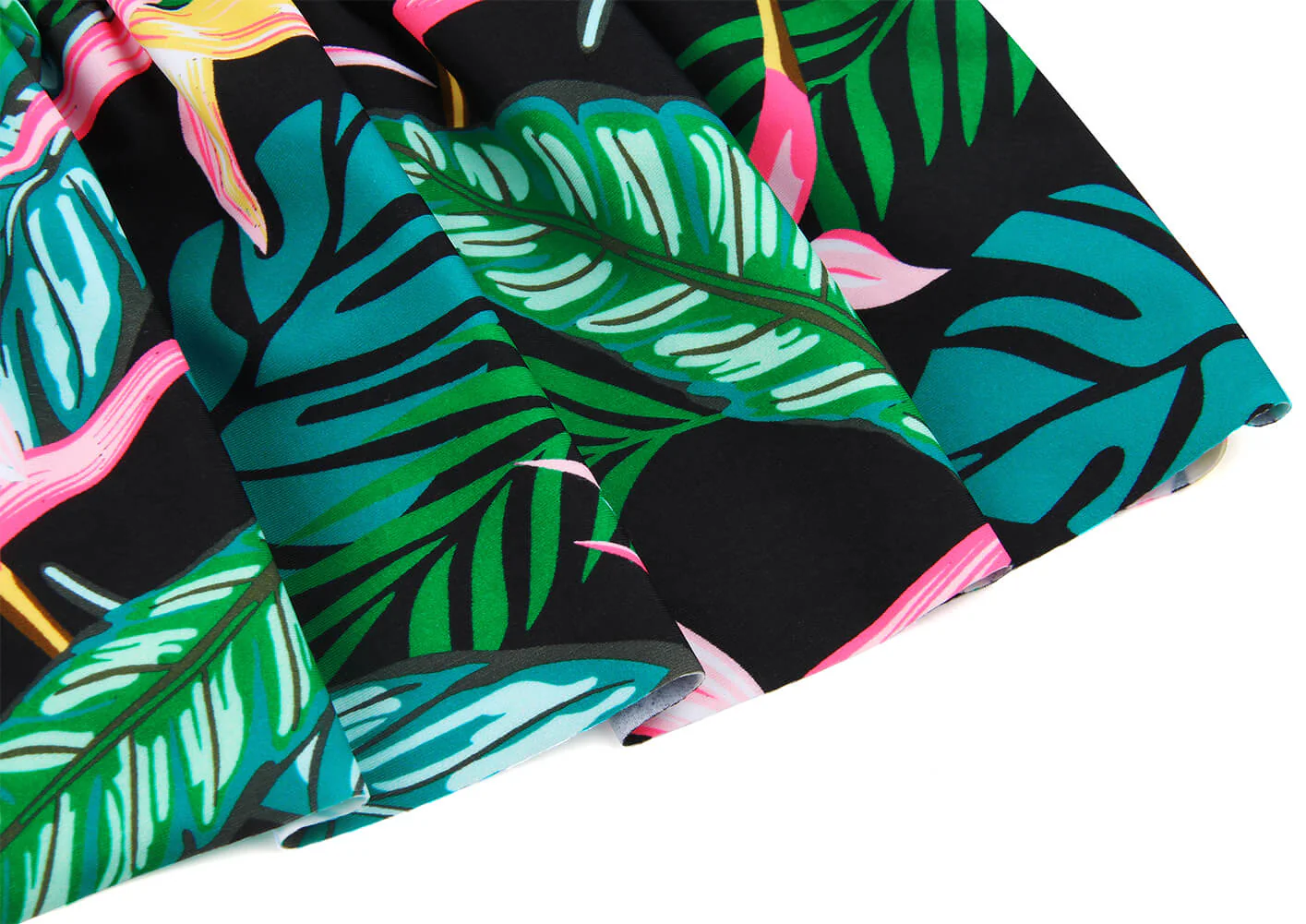 Black Two Piece Floral Print Flounce Tankini Set - Image 6