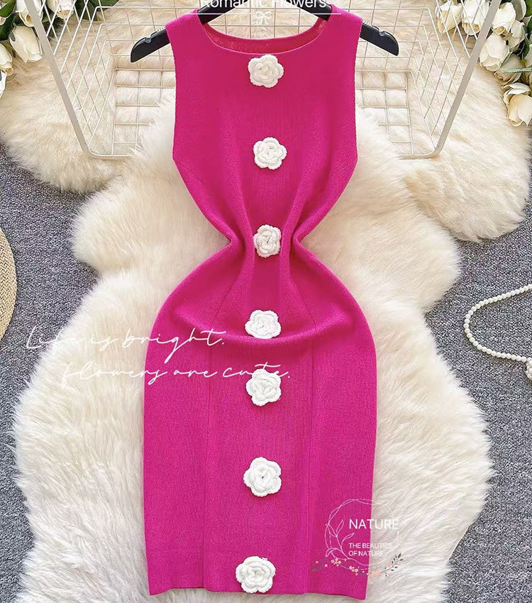 Blake Rose Embossed Knit Dress - Image 4