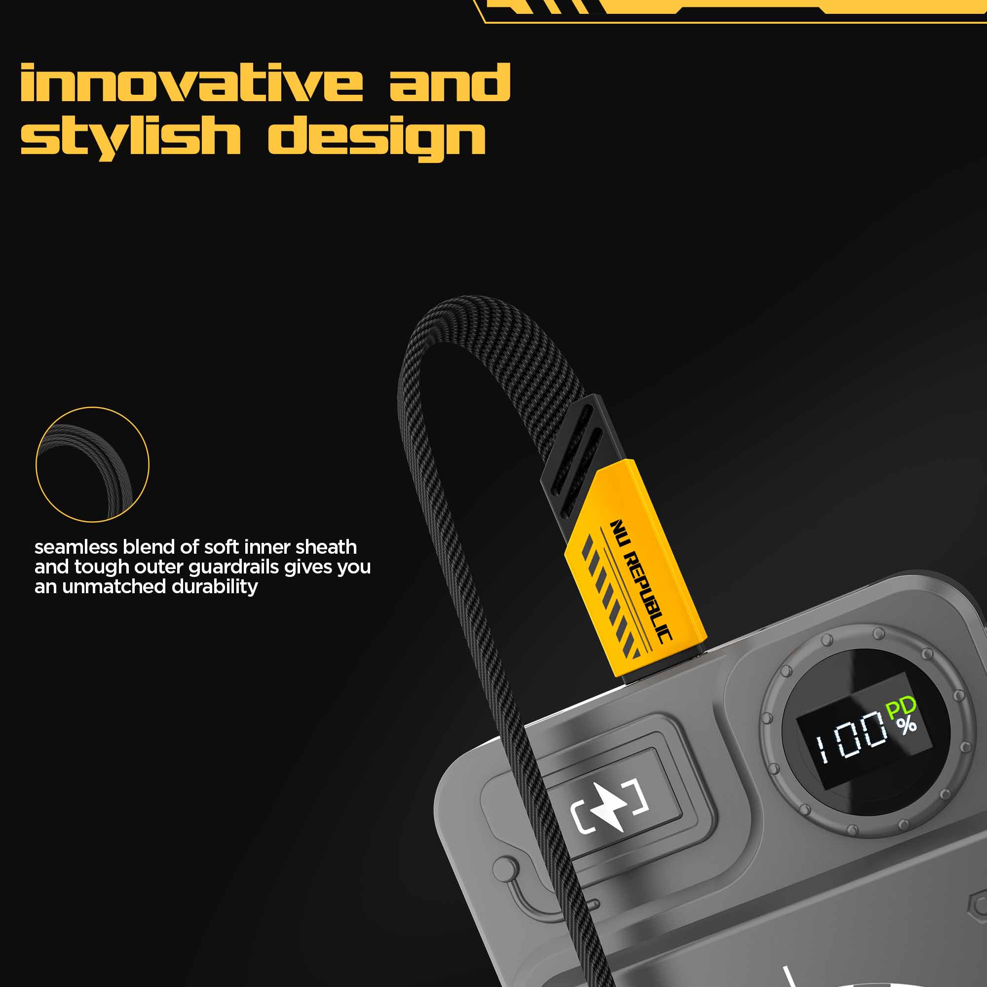 Blaze Fusion 120W Fast Charging Carbon fiber design cable (C-C Type) - Image 11