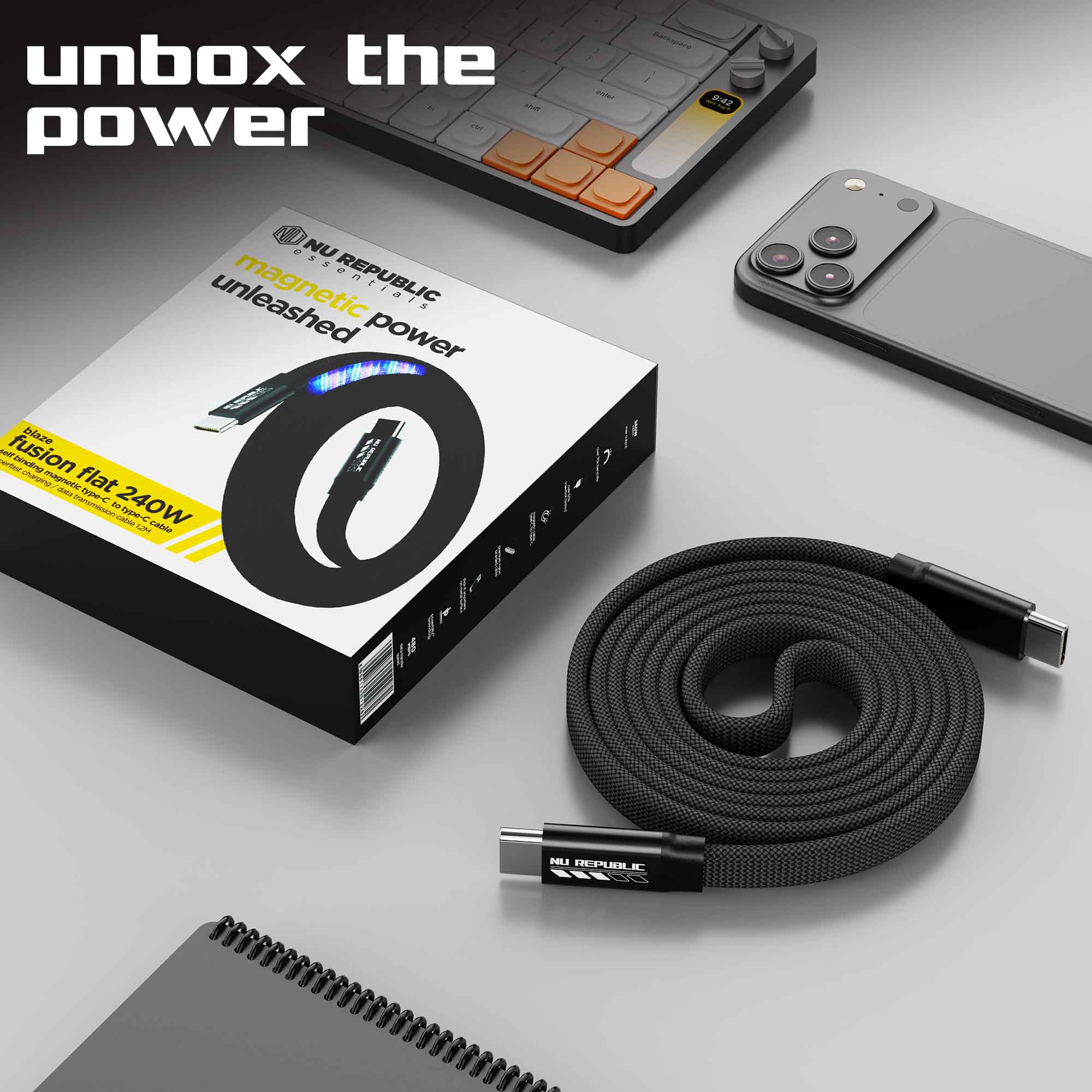 Blaze Fusion Flat 240W Magnetic Cable - Image 16