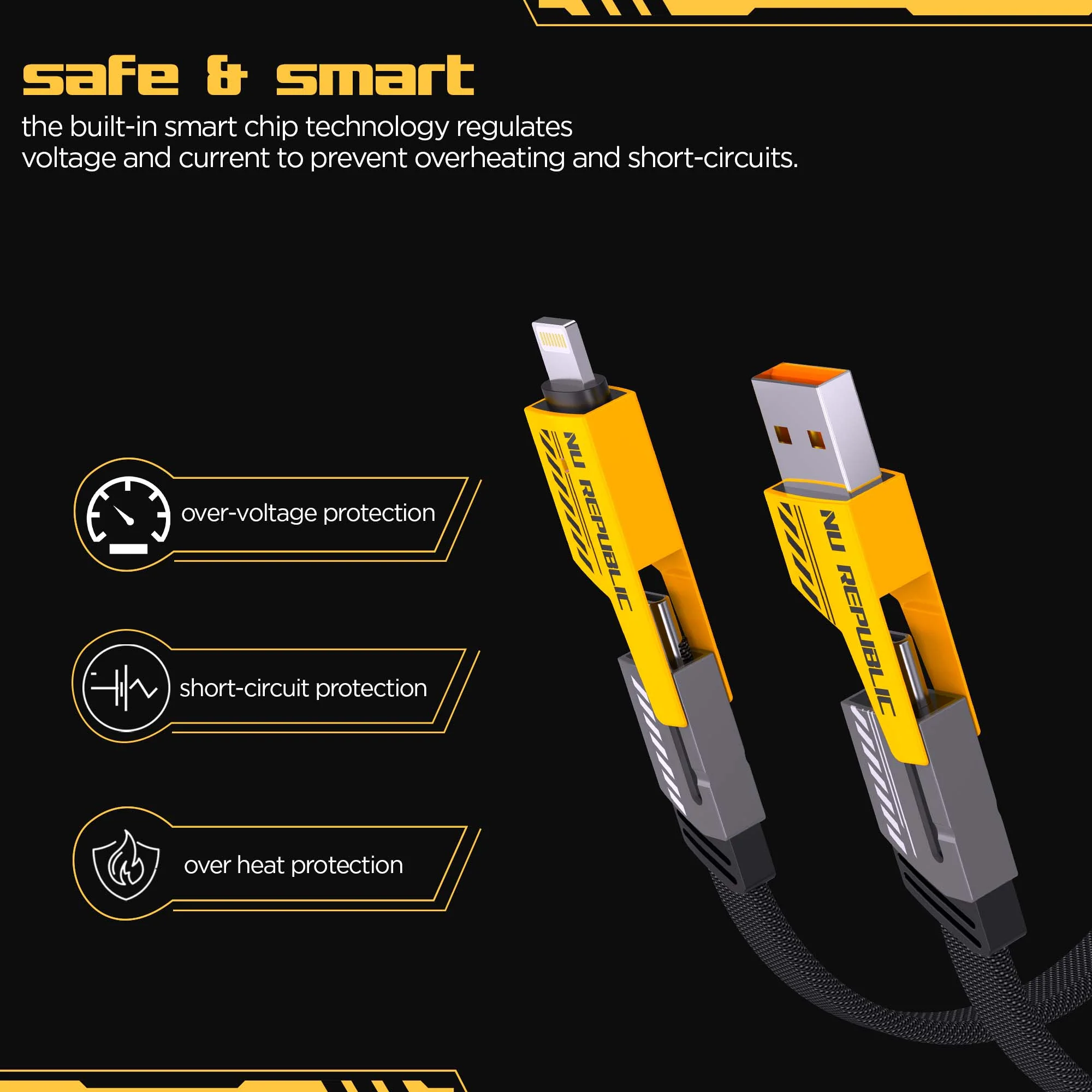 Blaze Fusion-Q 100W 4 in 1 Carbon fiber design cable - Image 12