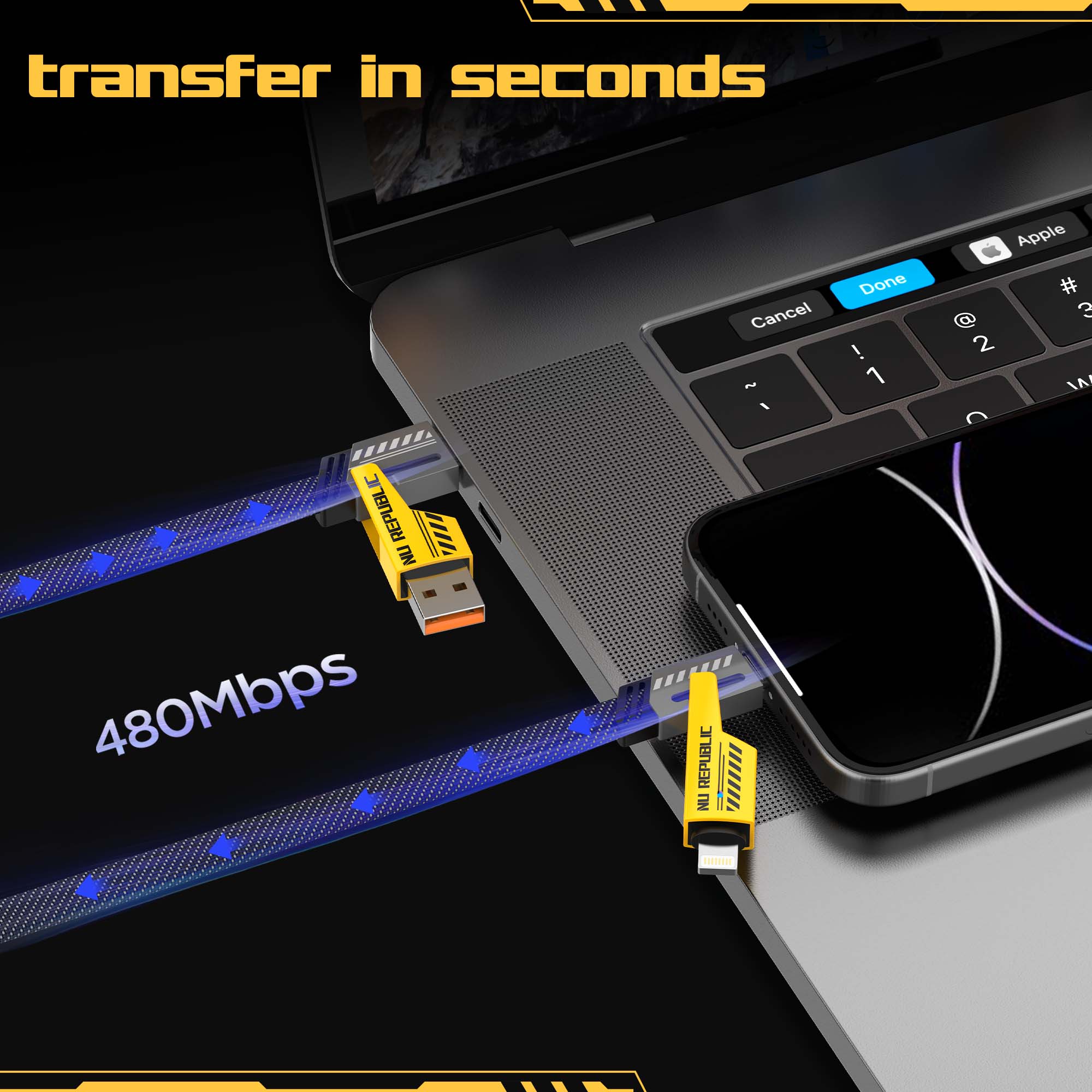 Blaze Fusion-Q 100W 4 in 1 Carbon fiber design cable - Image 8