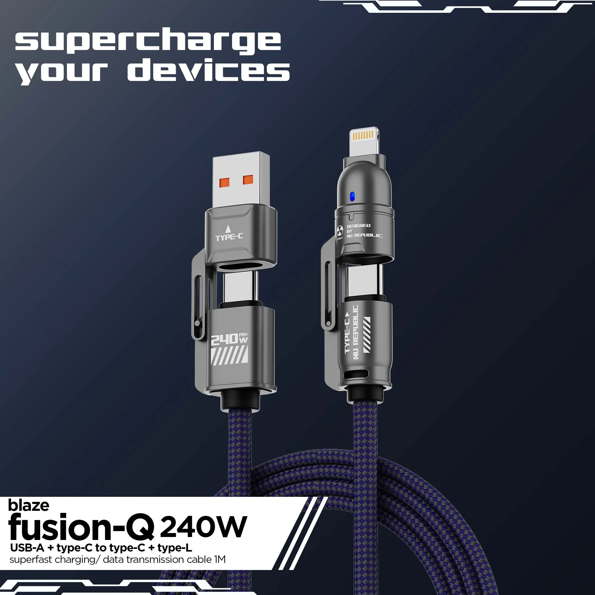 Blaze Fusion-Q 240W 4 in 1 Cable - Image 2