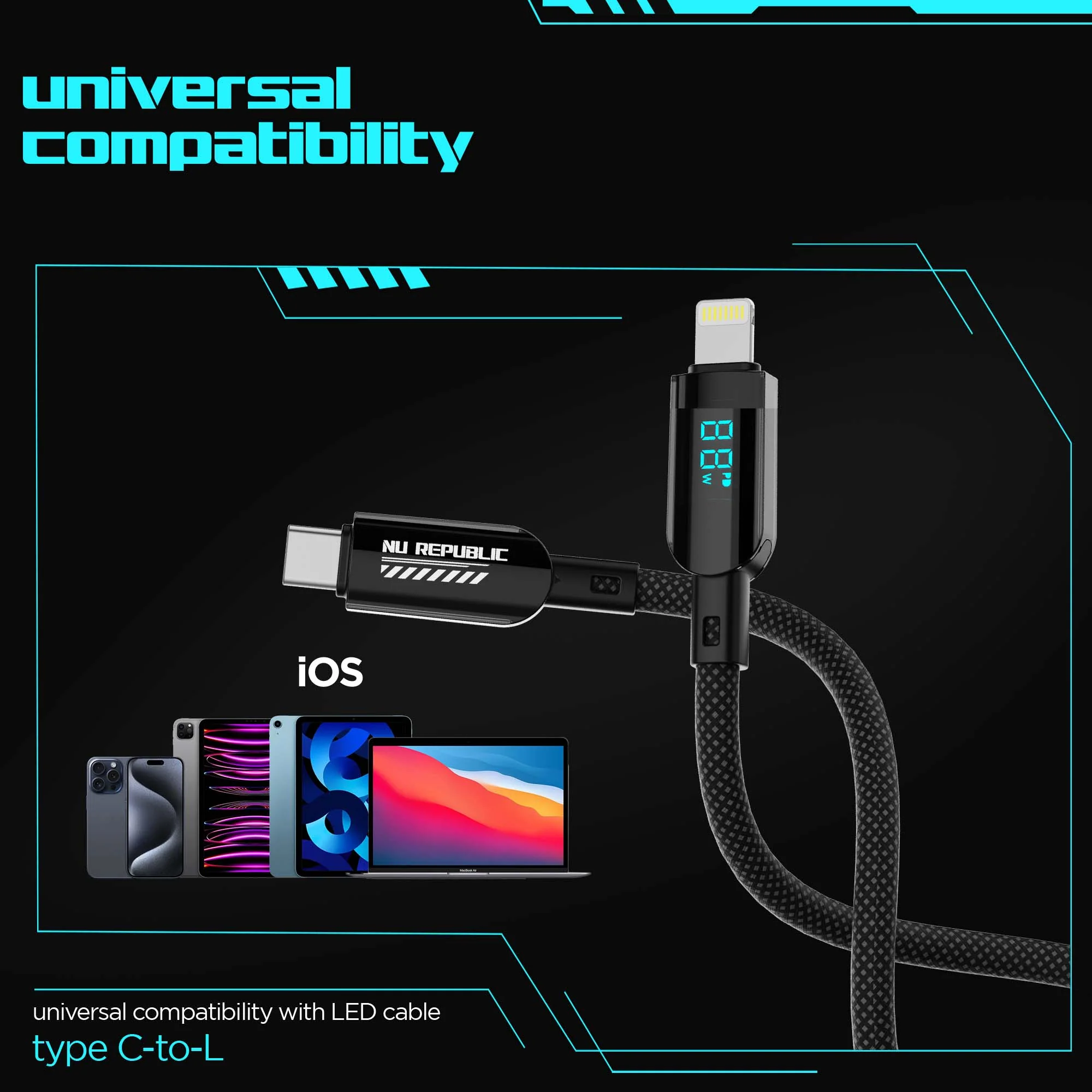 Blaze Fusion Spot  LED Display Cable (Type-C to Type-L) - Image 12