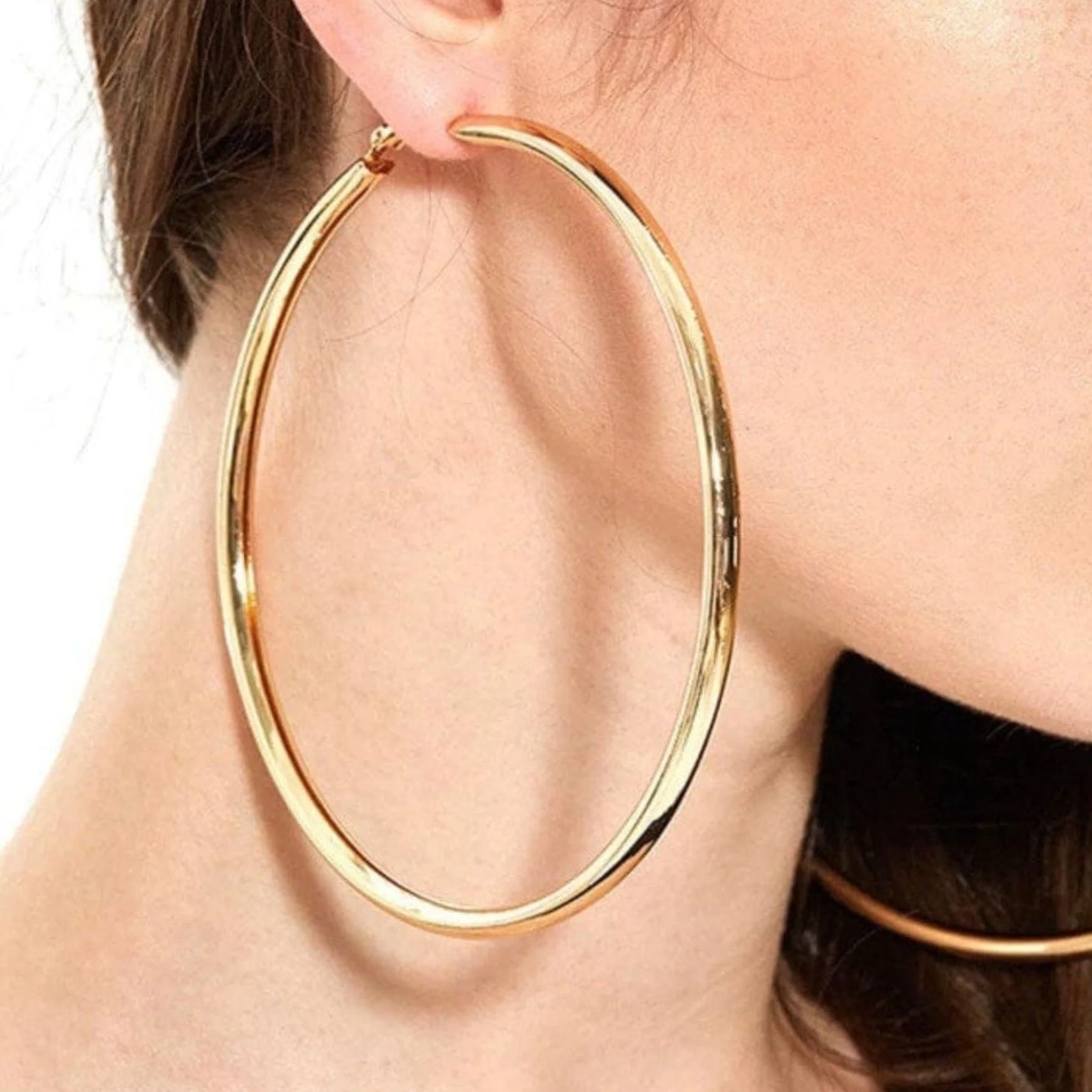 Bling Gold Hoops Earring - Image 2