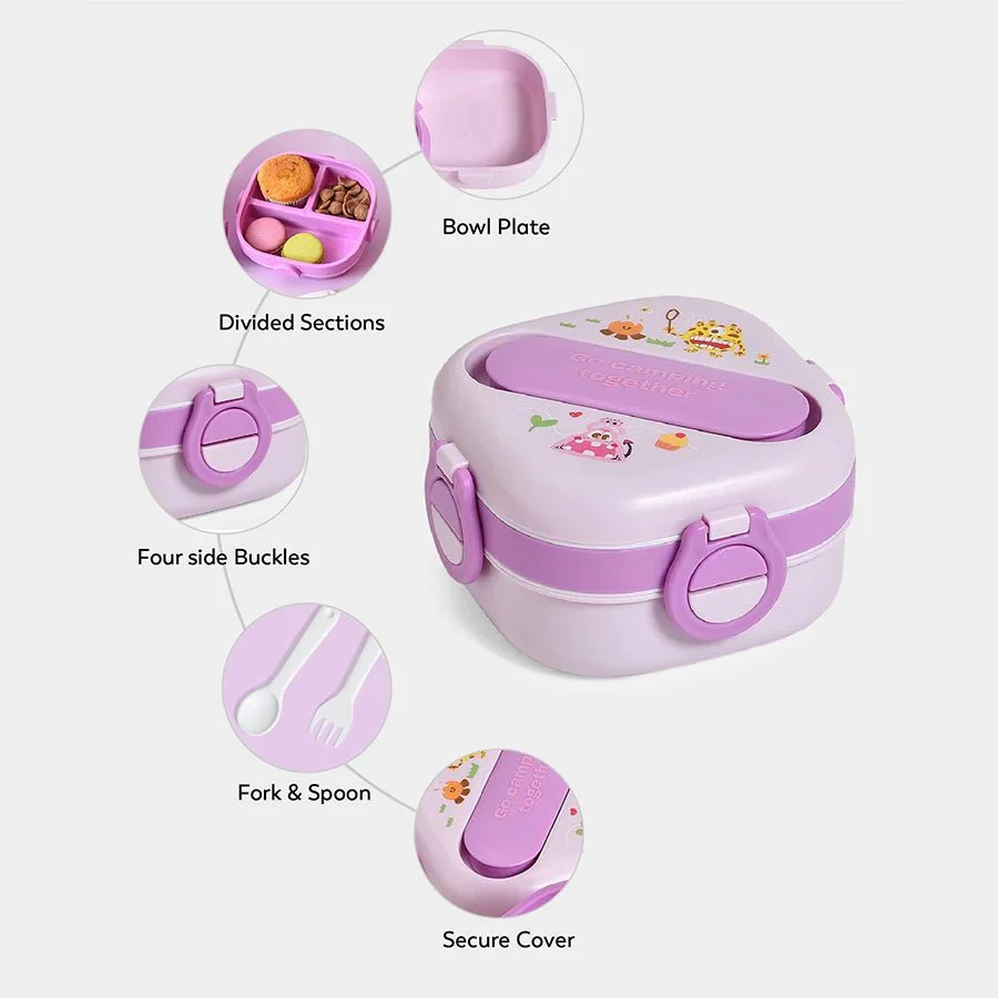Bloom Munchkin Double Layer Lunch Box For Baby Purple - Image 4