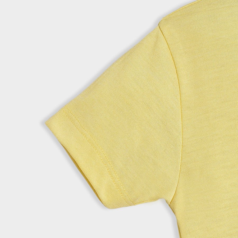 Bloom Printed Yellow T-Shirt & Skirt Set For Girl - Image 7