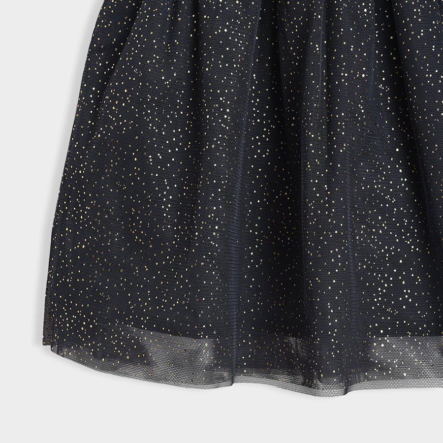 Bloom Rib Dress For Baby Girl Navy Blue - Image 7