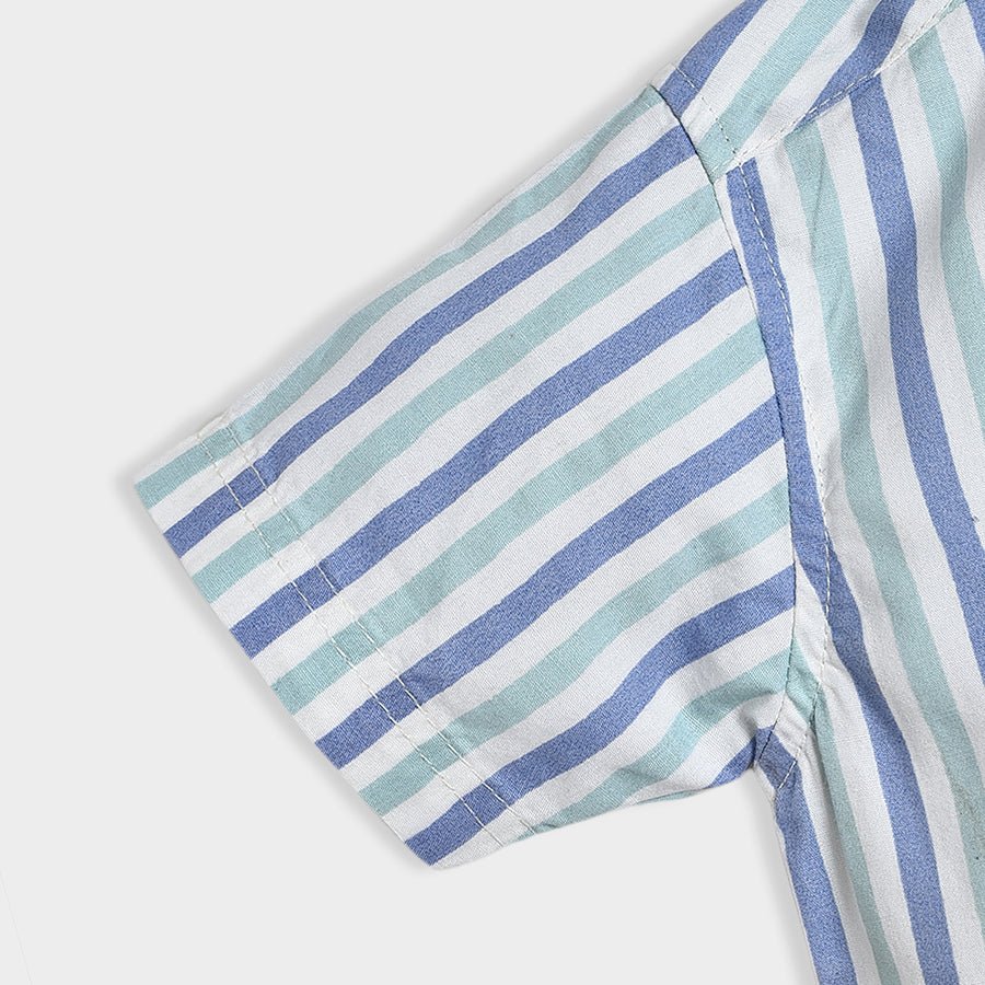 Bloom Woven Blue Baby Boy Shirt & Shorts Set - Image 7
