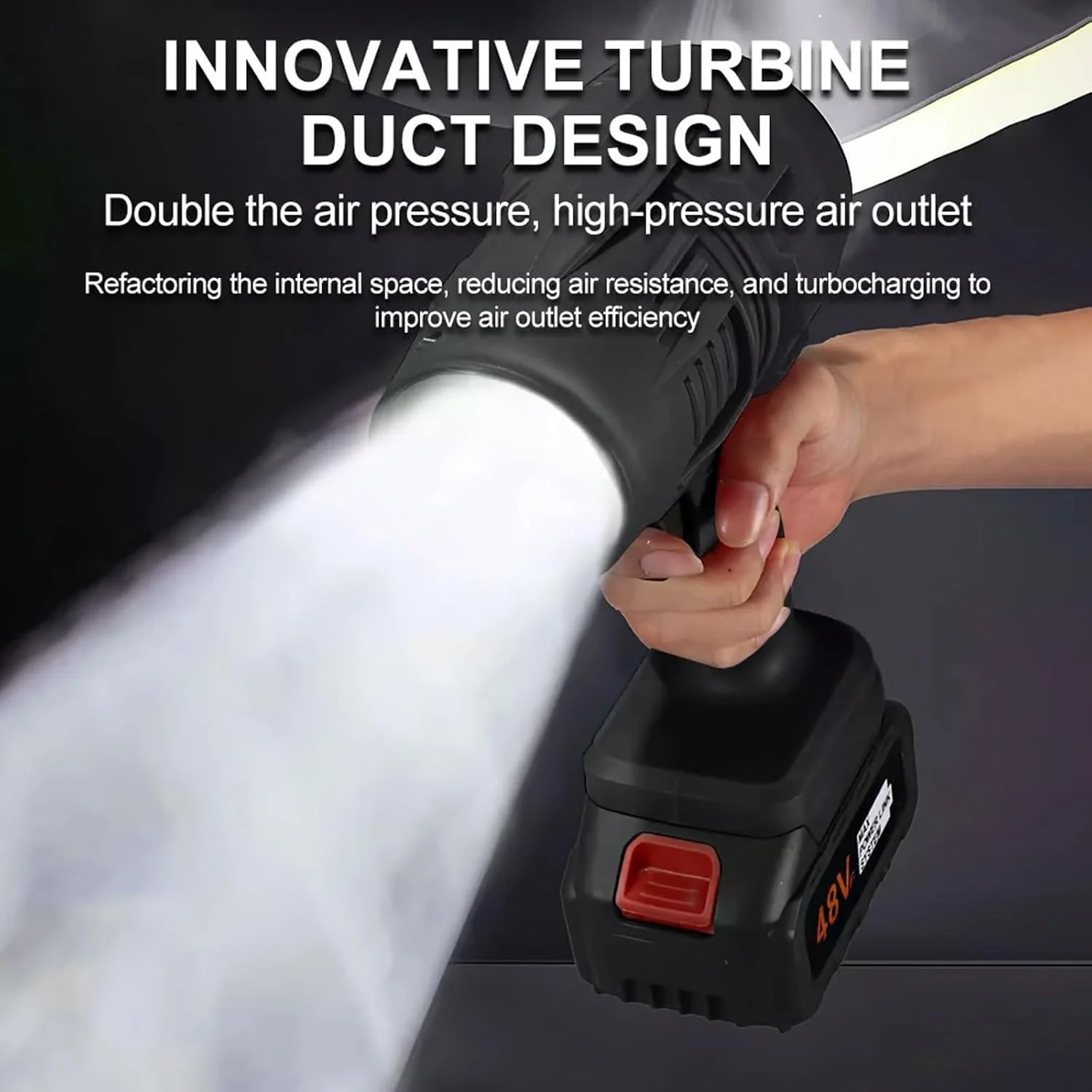 Blowee: Cordless Turbo Jet Blower, Powerful Portable Air Duster for Car Drying, Home Cleaning & Leaf Blowing - Image 5