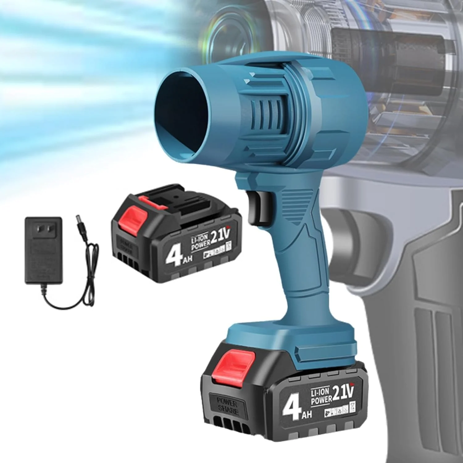 Blowee: Cordless Turbo Jet Blower, Powerful Portable Air Duster for Car Drying, Home Cleaning & Leaf Blowing - Image 7