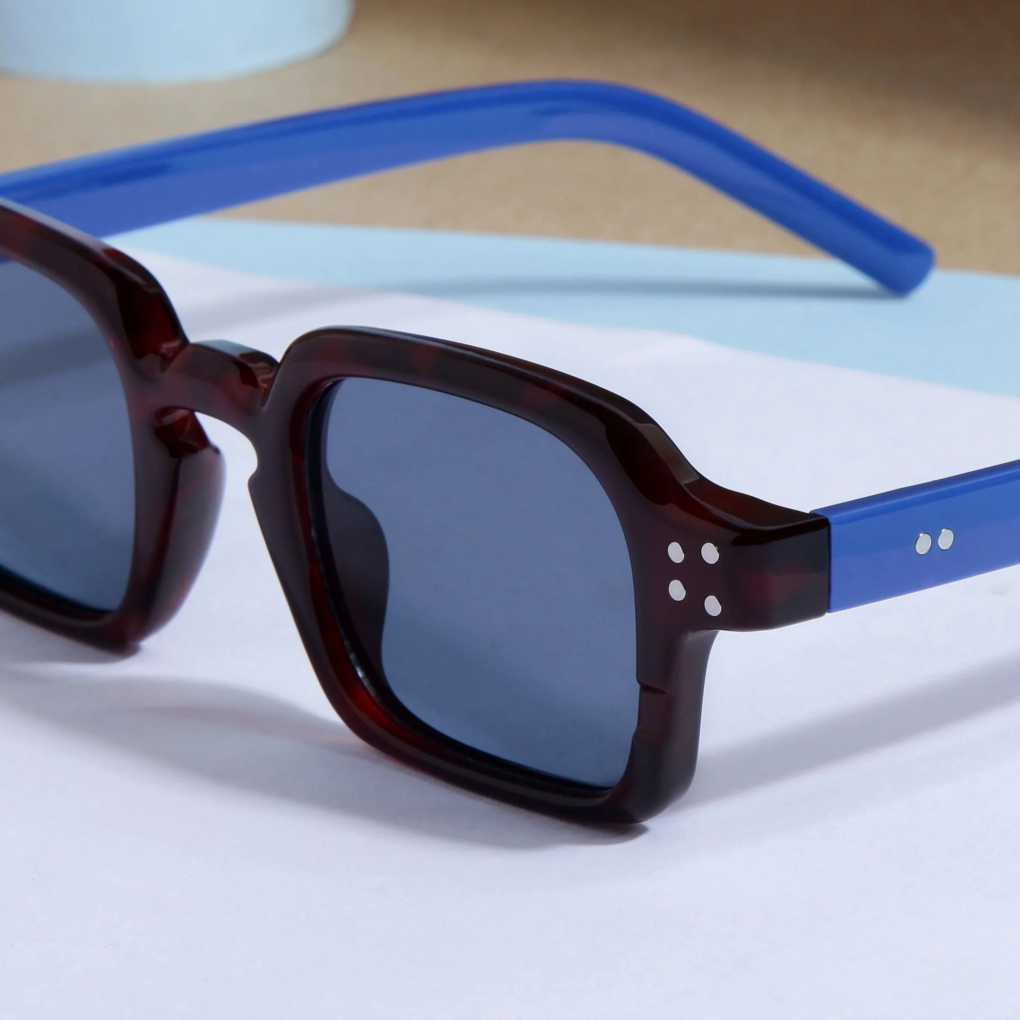 Blue Brown Black SZ 2005 Square Sunglasses - Image 2