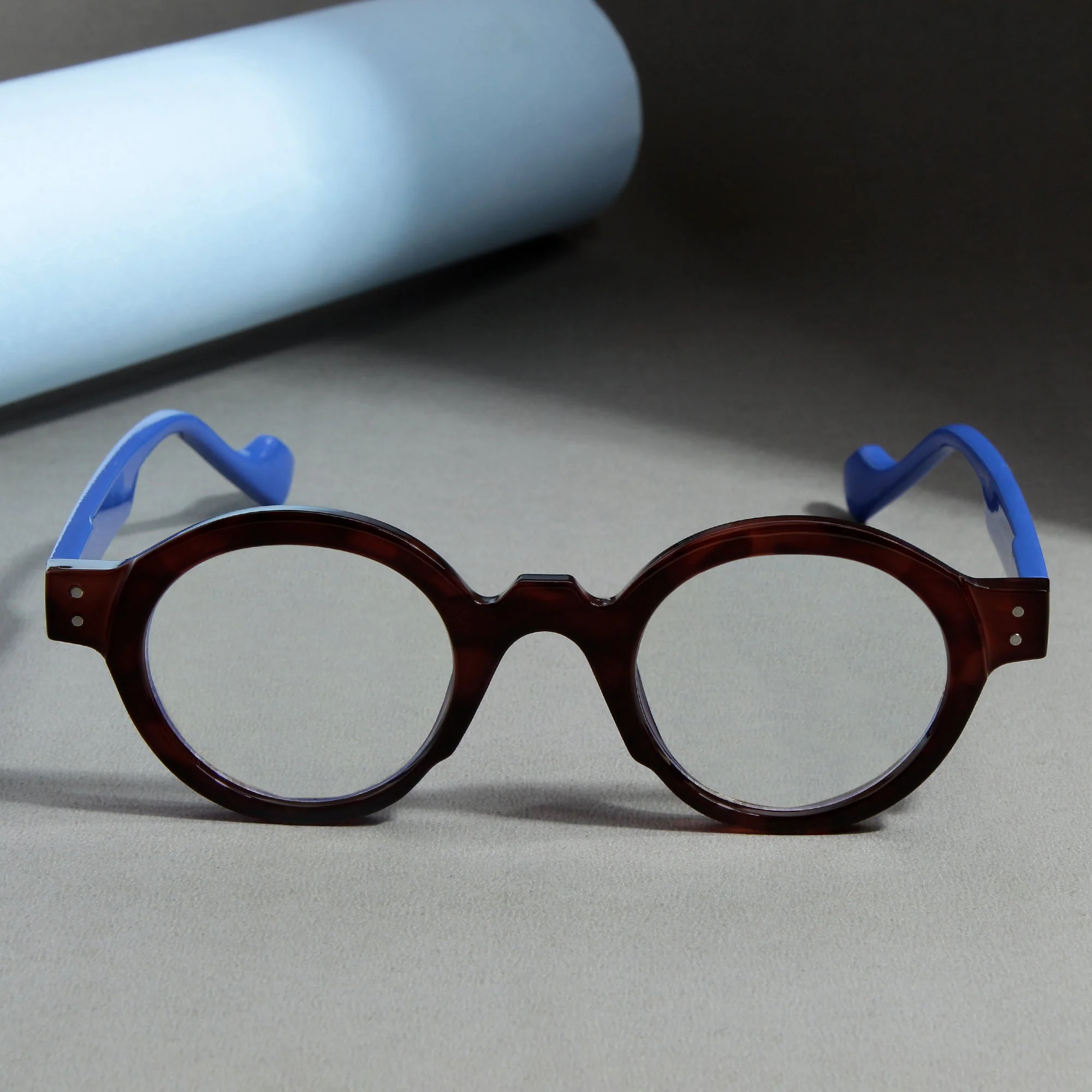 Blue Brown Clear SZ 2003 Round Sunglasses - Image 3
