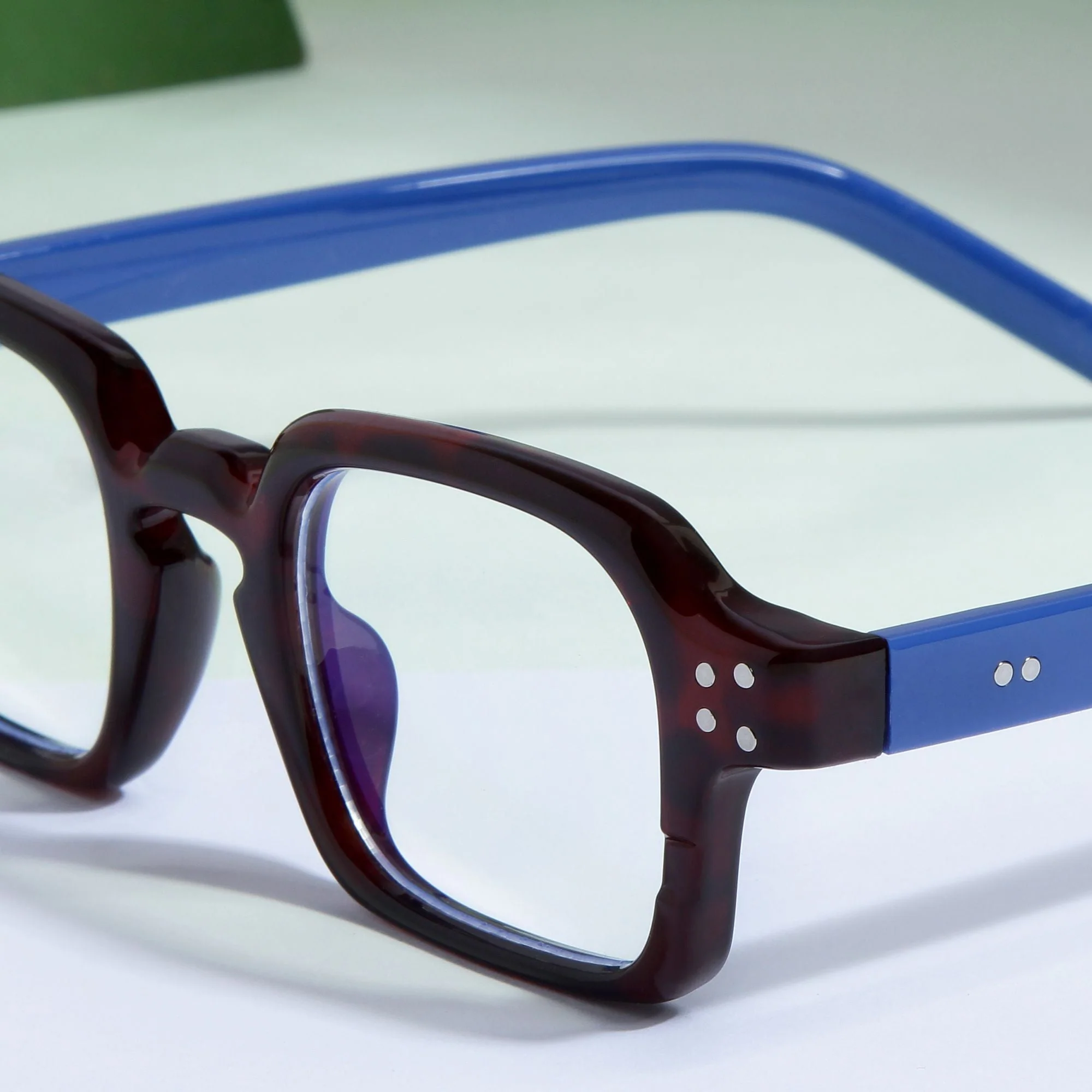 Blue Brown Clear SZ 2005 Square Sunglasses - Image 2