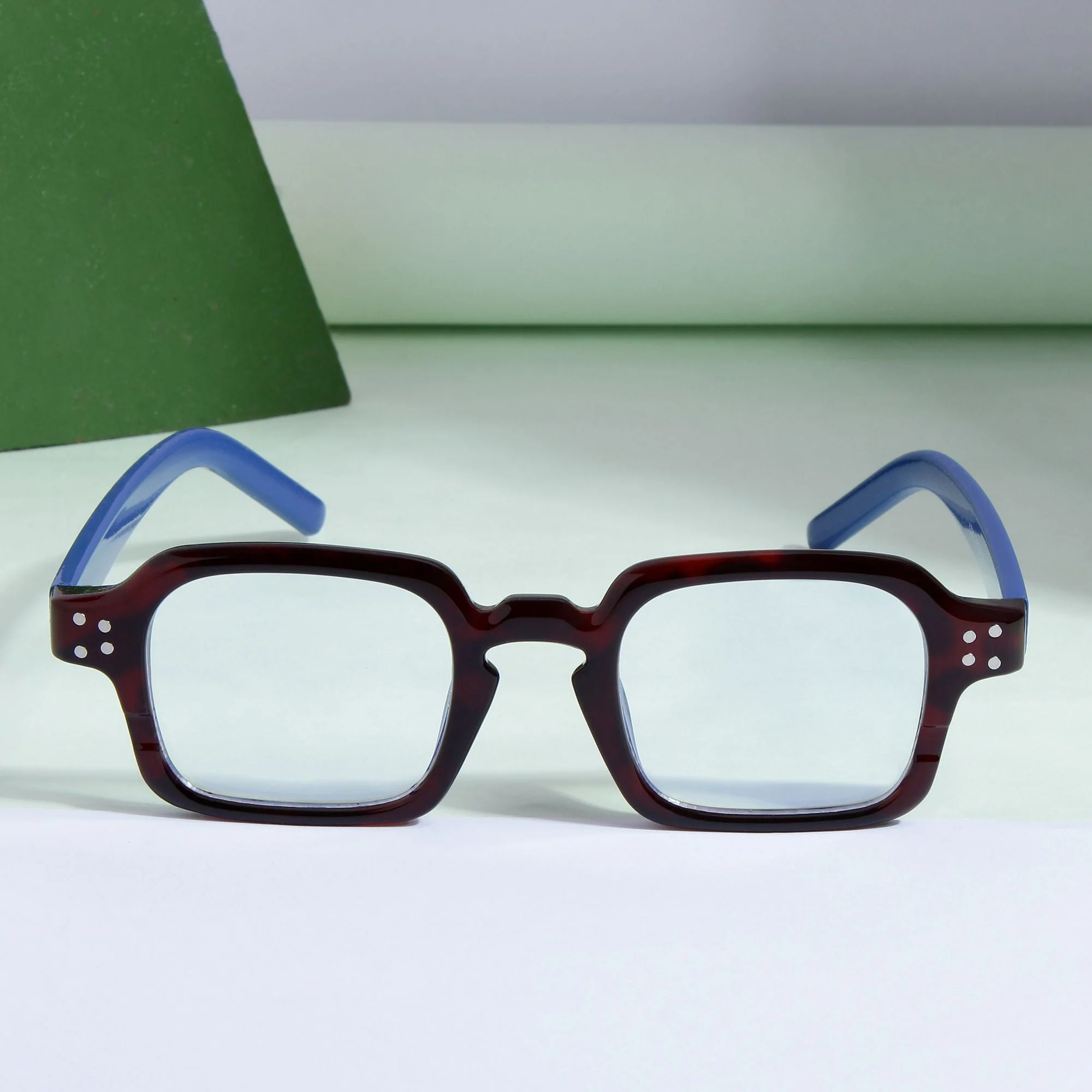 Blue Brown Clear SZ 2005 Square Sunglasses - Image 3