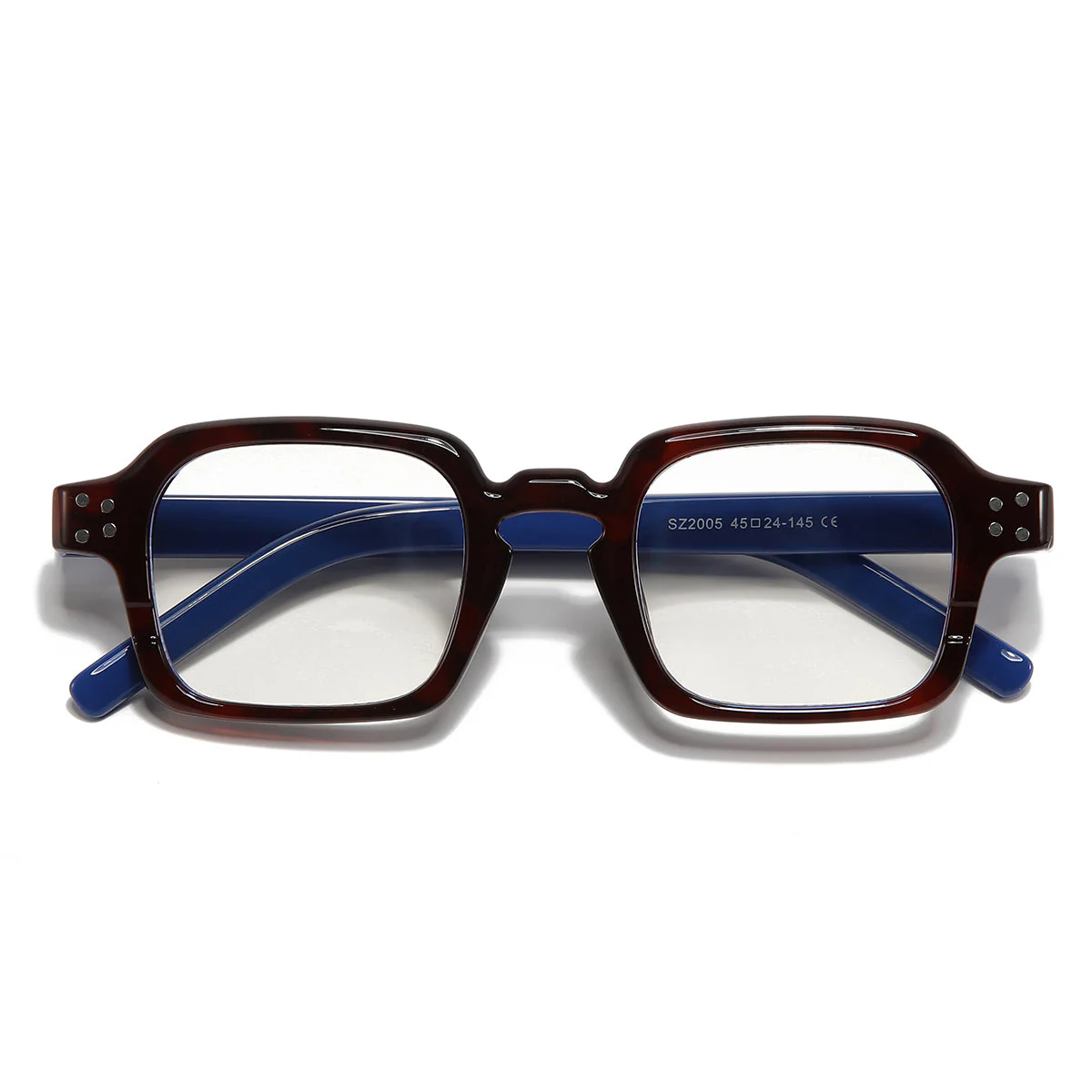 Blue Brown Clear SZ 2005 Square Sunglasses - Image 7