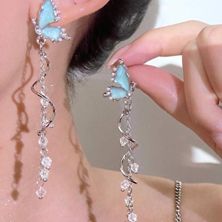 Blue Butterfly Dangler Earring - Image 2