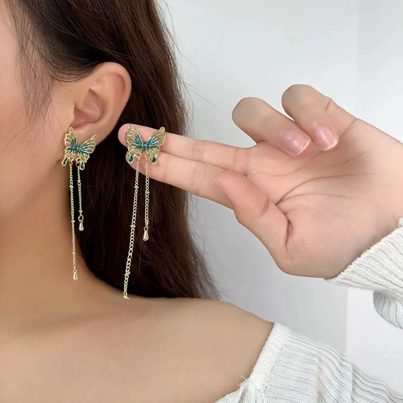 Blue Butterfly Dangler Earring — Buy Any 5 for Rs. 599 - Image 4