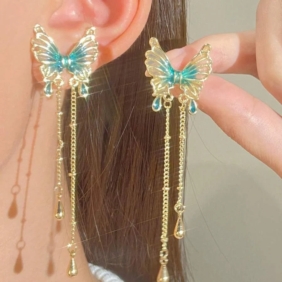 Blue Butterfly Dangler Earring — Buy Any 5 for Rs. 599 - Image 5