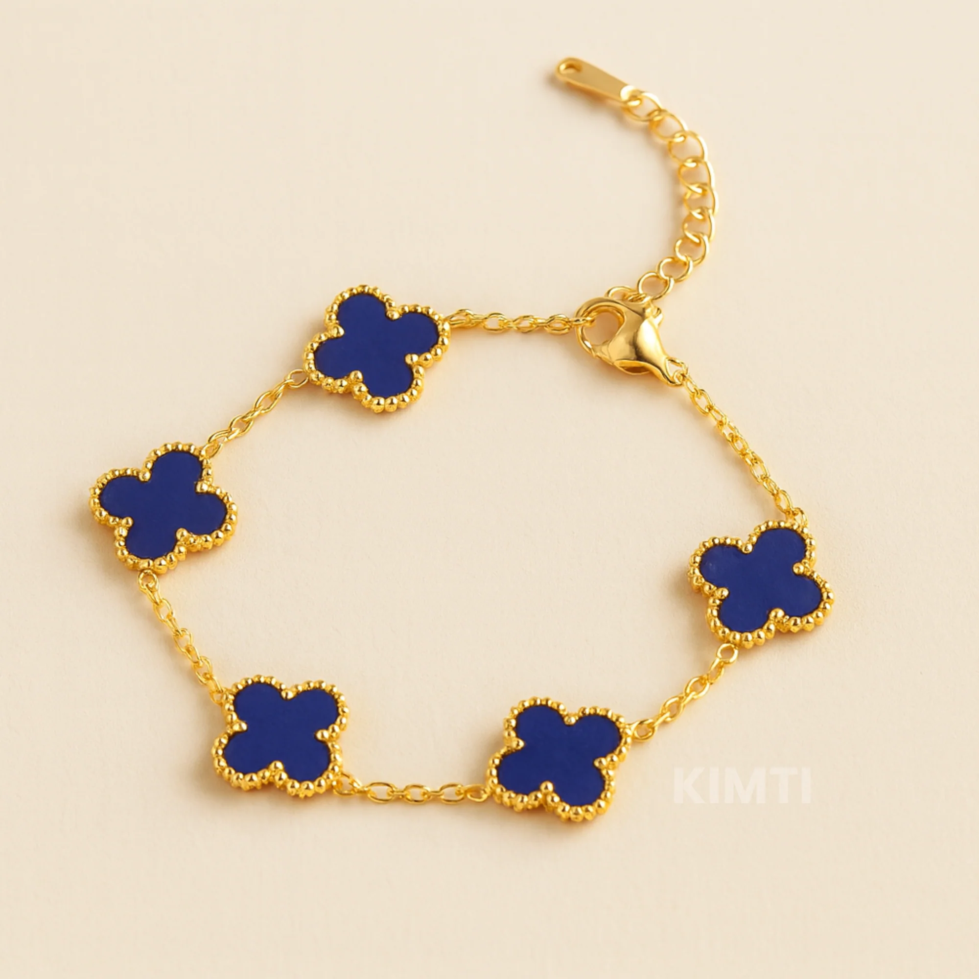 Blue Clover Anti Tarnish Bracelet - Image 3