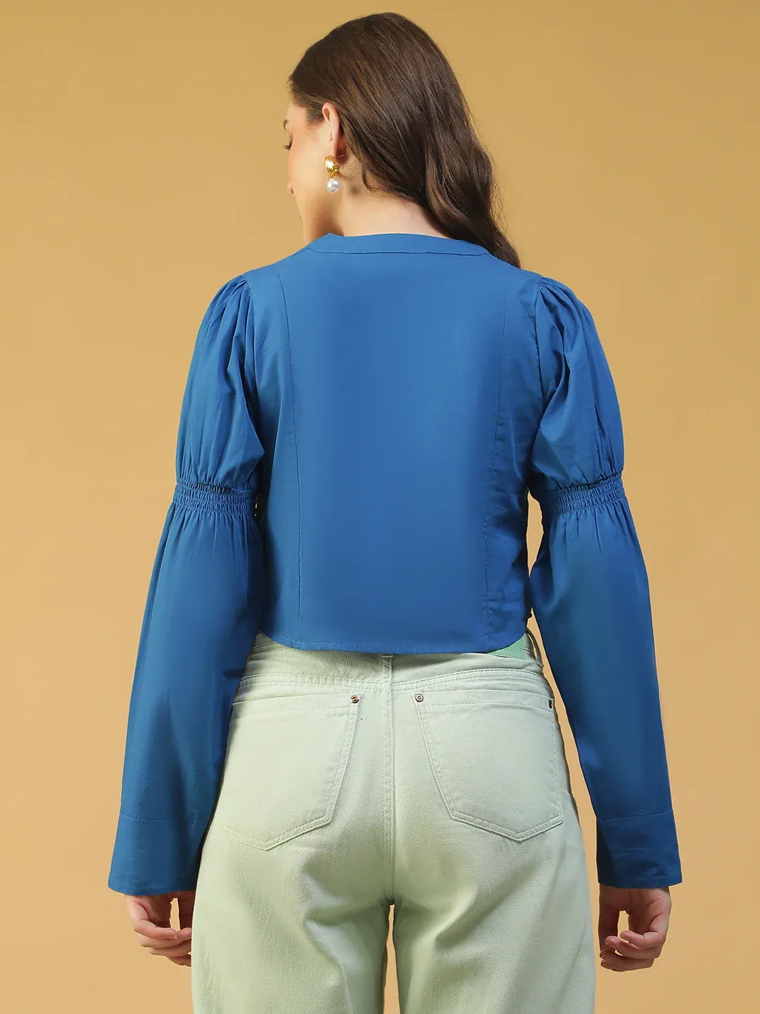 Blue Cotton Women’s Crop Top - Image 3