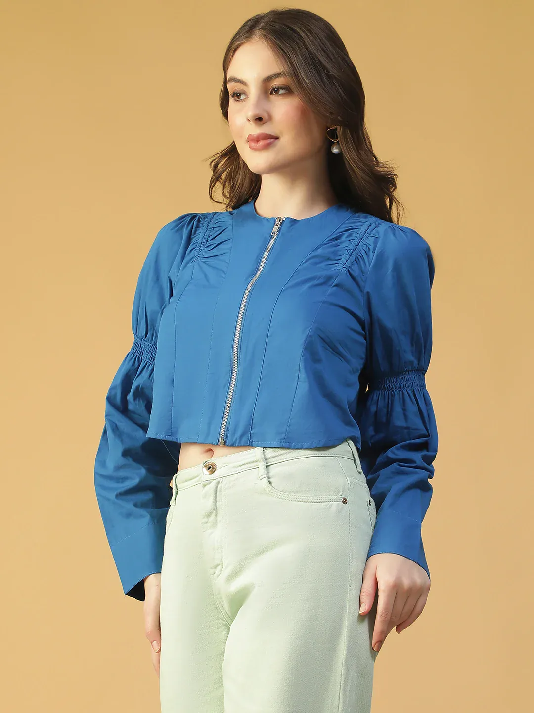 Blue Cotton Women’s Crop Top - Image 4