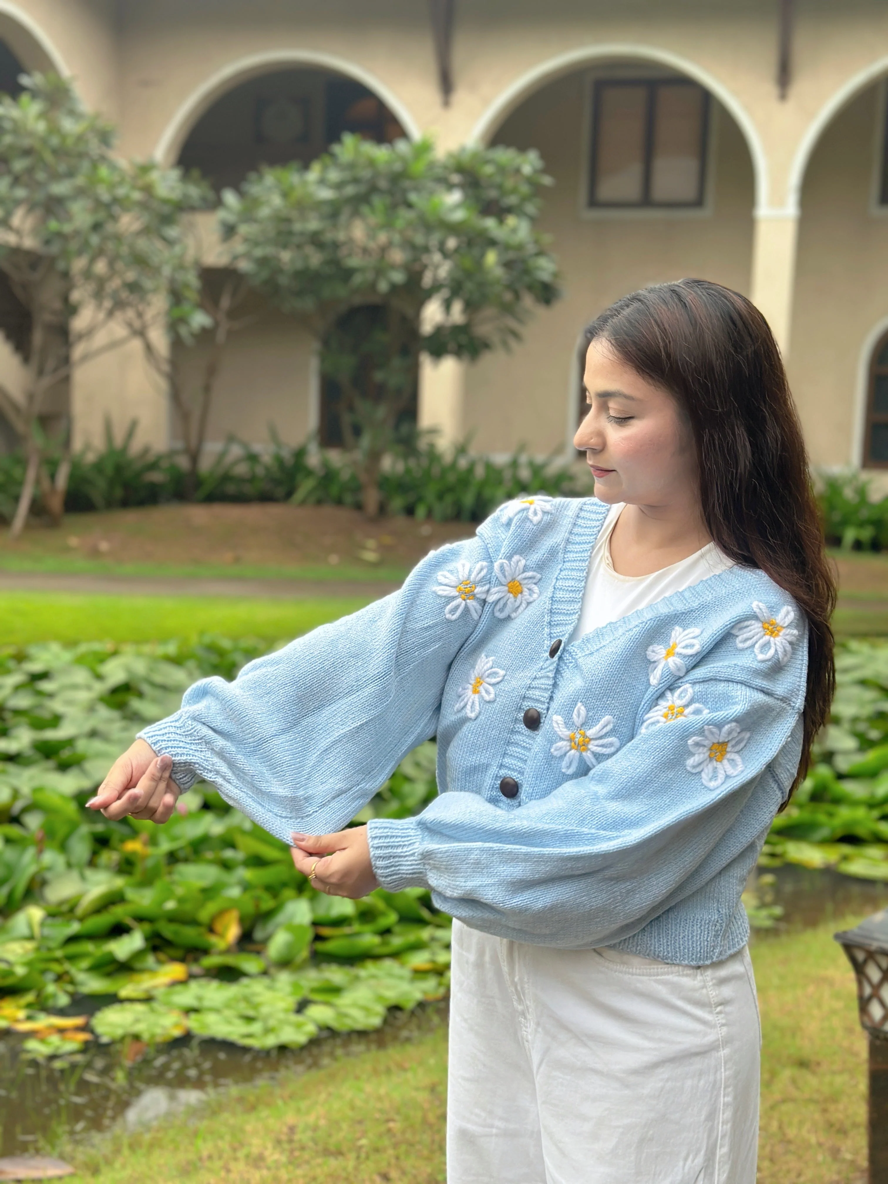 Blue Cozy Cuddle Handmade Cardigan