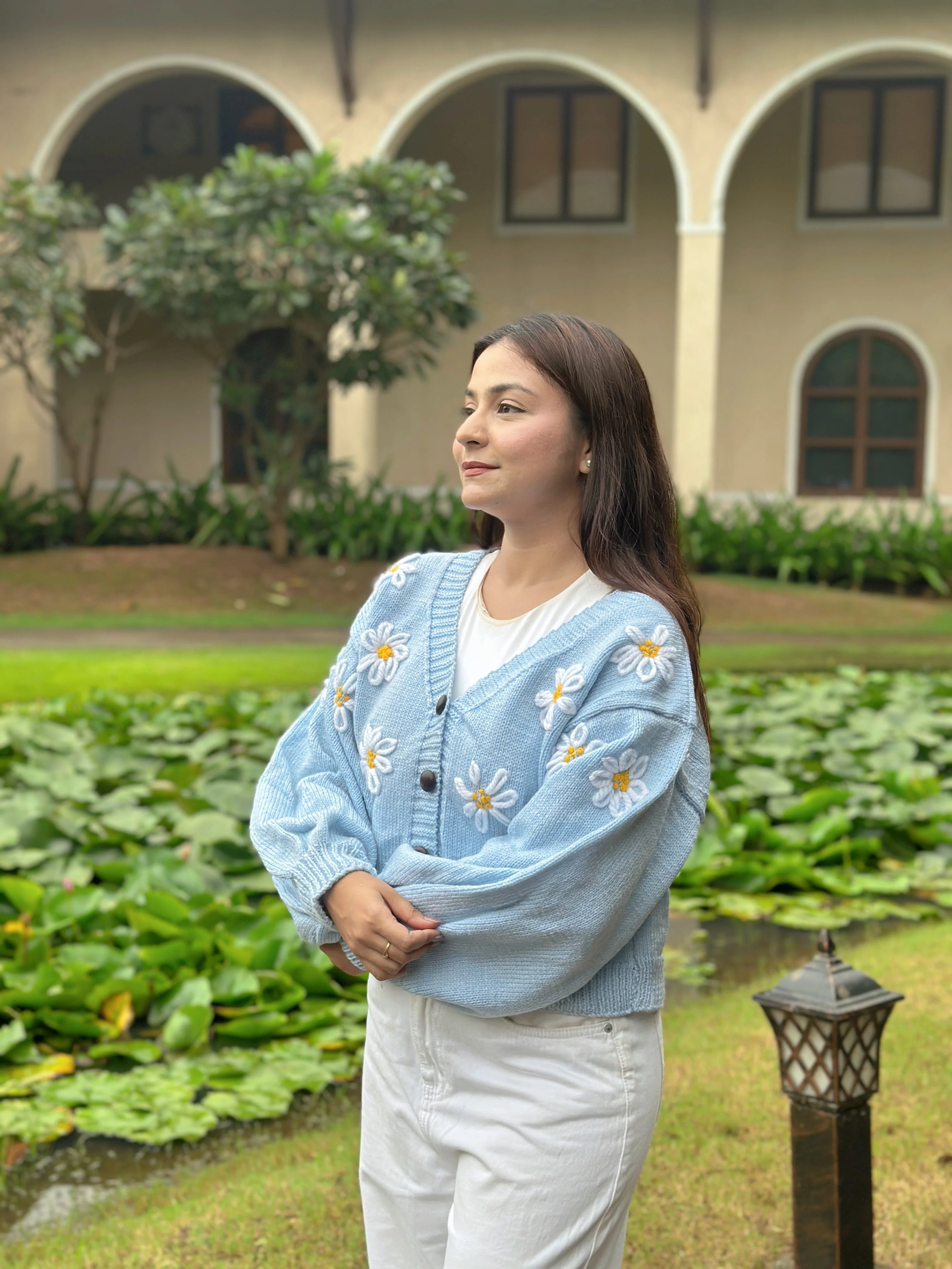 Blue Cozy Cuddle Handmade Cardigan - Image 2