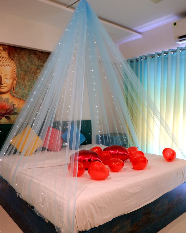 Blue Decoration Net Cabana Tent (With 5M Led Light)