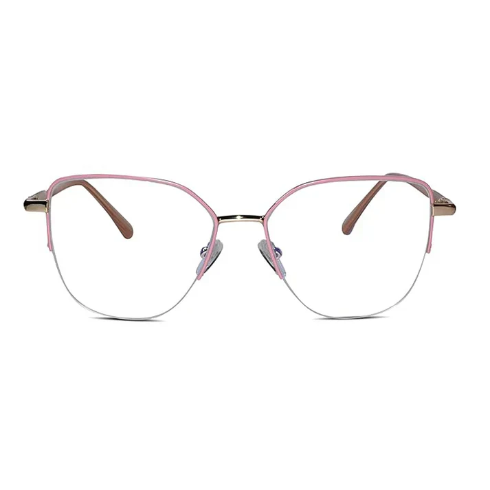 Blue Golden Semi Frame Cat eye Computer Glasses - Image 5