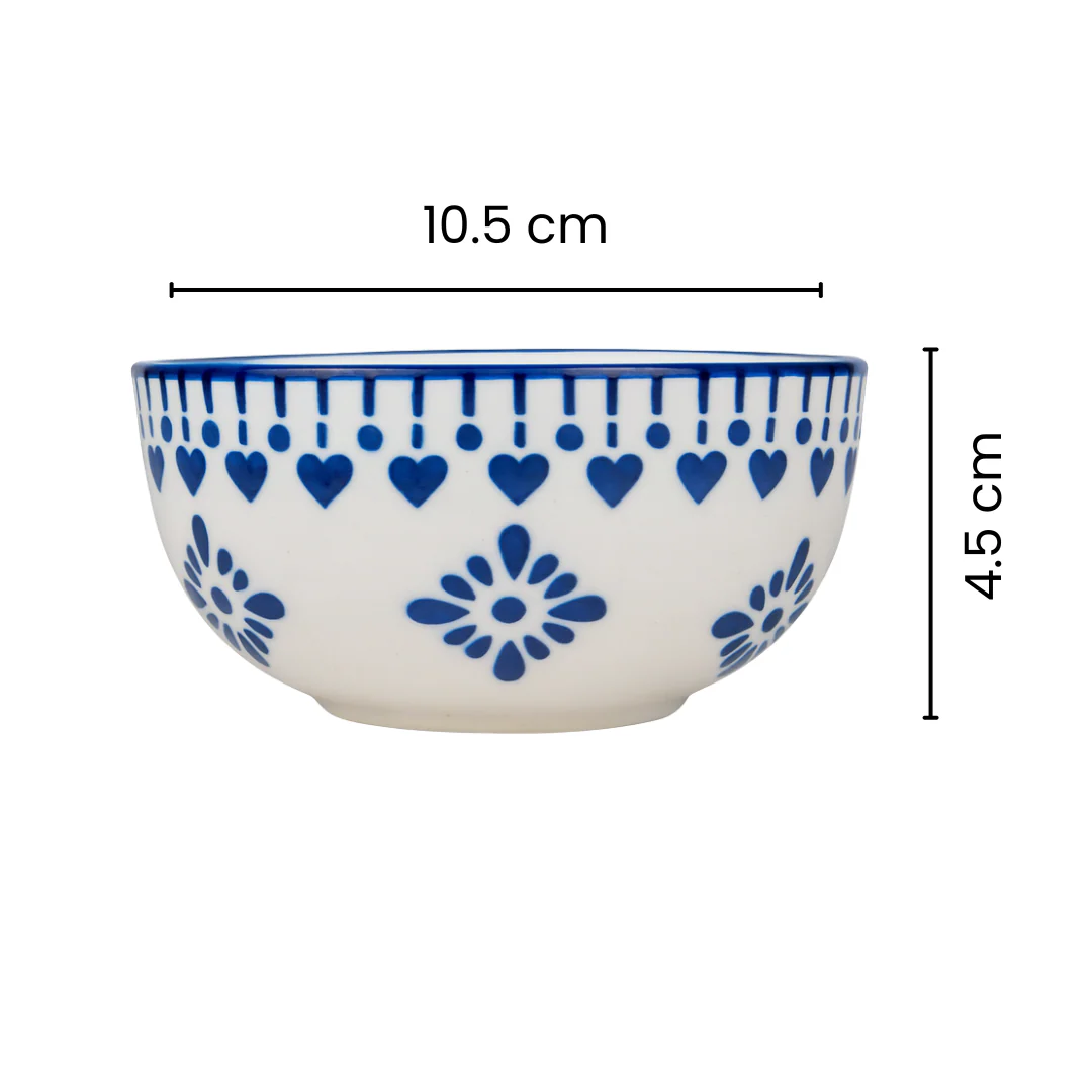 Blue Heart Ceramic Dinnerware Set | Handcrafted Dinner Plate with Matching Bowls | Premium Tableware Collection - Image 6