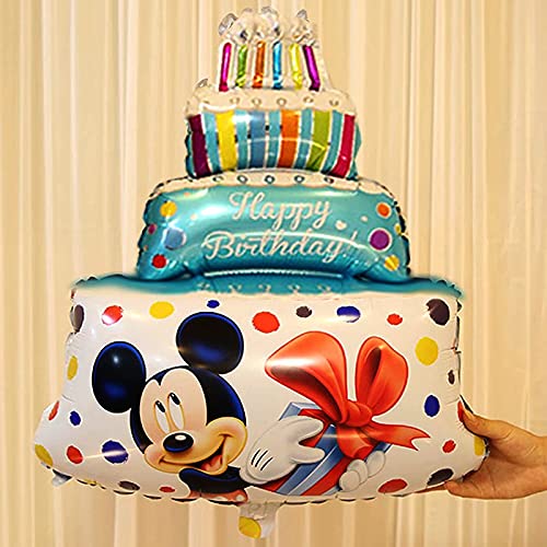 Blue Mickey And Minnie Birthday Party Cake Bowknot Foil Balloons And Latex Balloons (Pack of 33) - Image 2