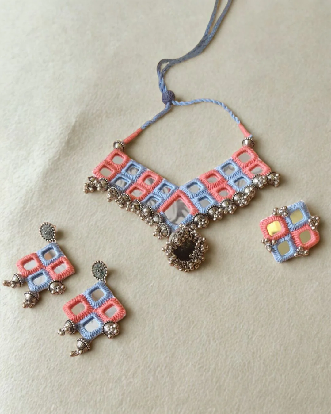 Blue & Pink Pastel Necklace Set