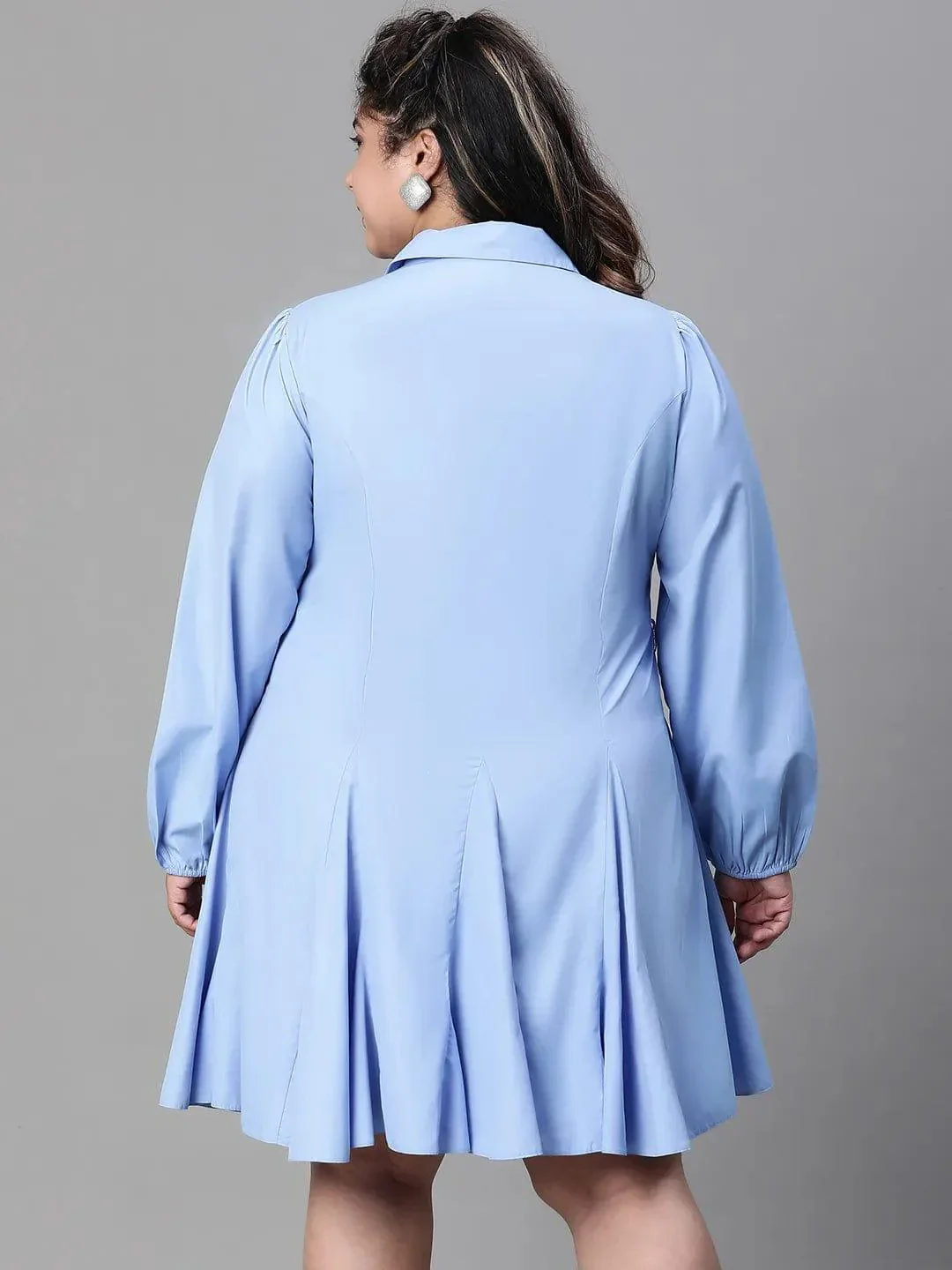 Blue & red partywear women plus size wear dress combo set - Image 3