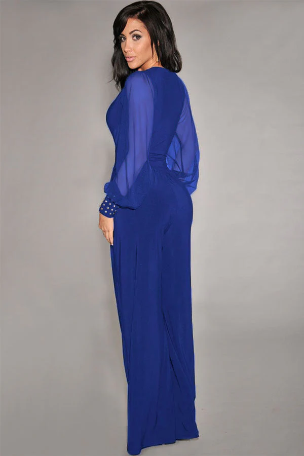 Blue Rivets Sleeve Jumpsuit - Image 2