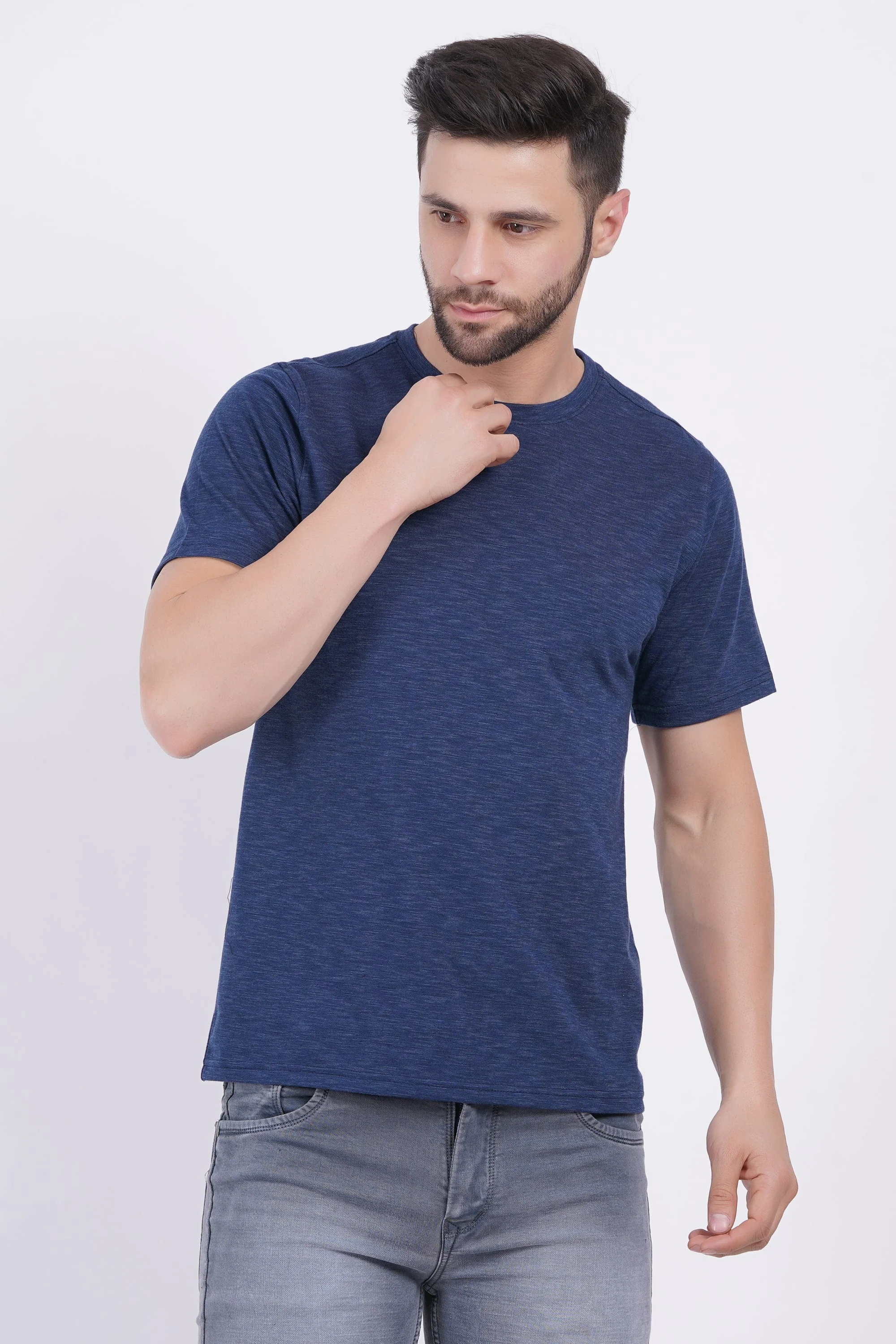 Blue slub T-shirt - Image 2