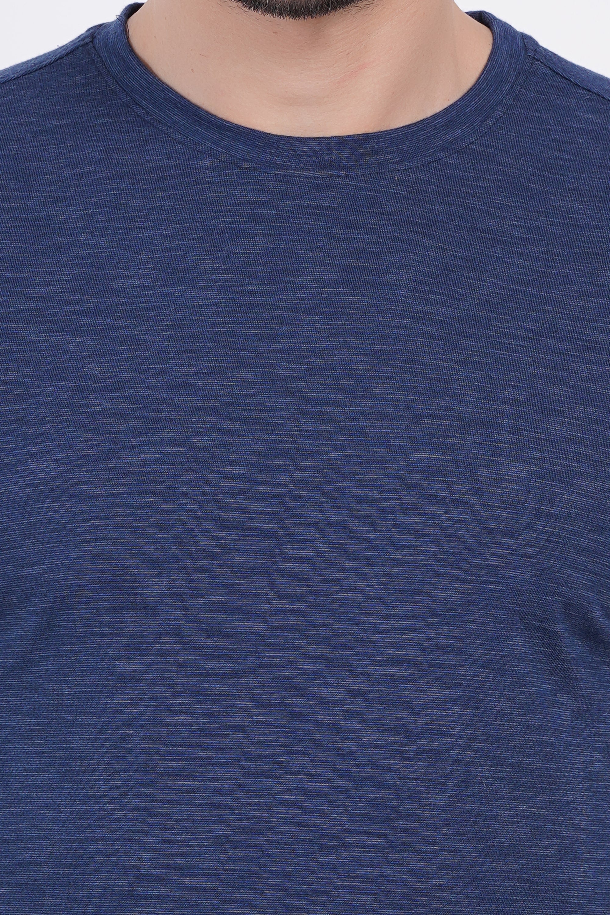Blue slub T-shirt - Image 4