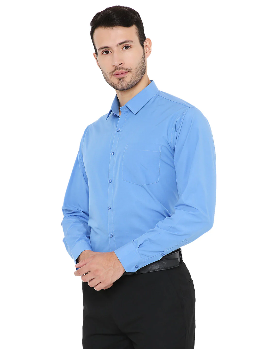 Blue Solid | Slim Fit | Formal Shirt - Image 3