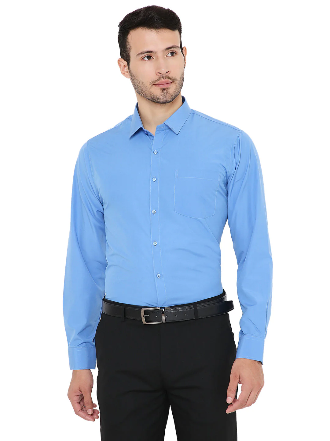 Blue Solid | Slim Fit | Formal Shirt - Image 48