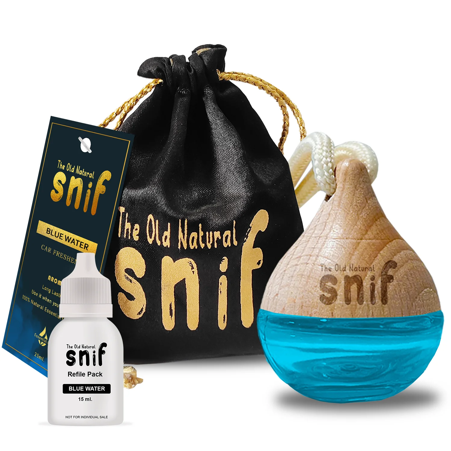 Blue Water Car Air Freshener with Essential Oil (Pack of 1) - Image 3