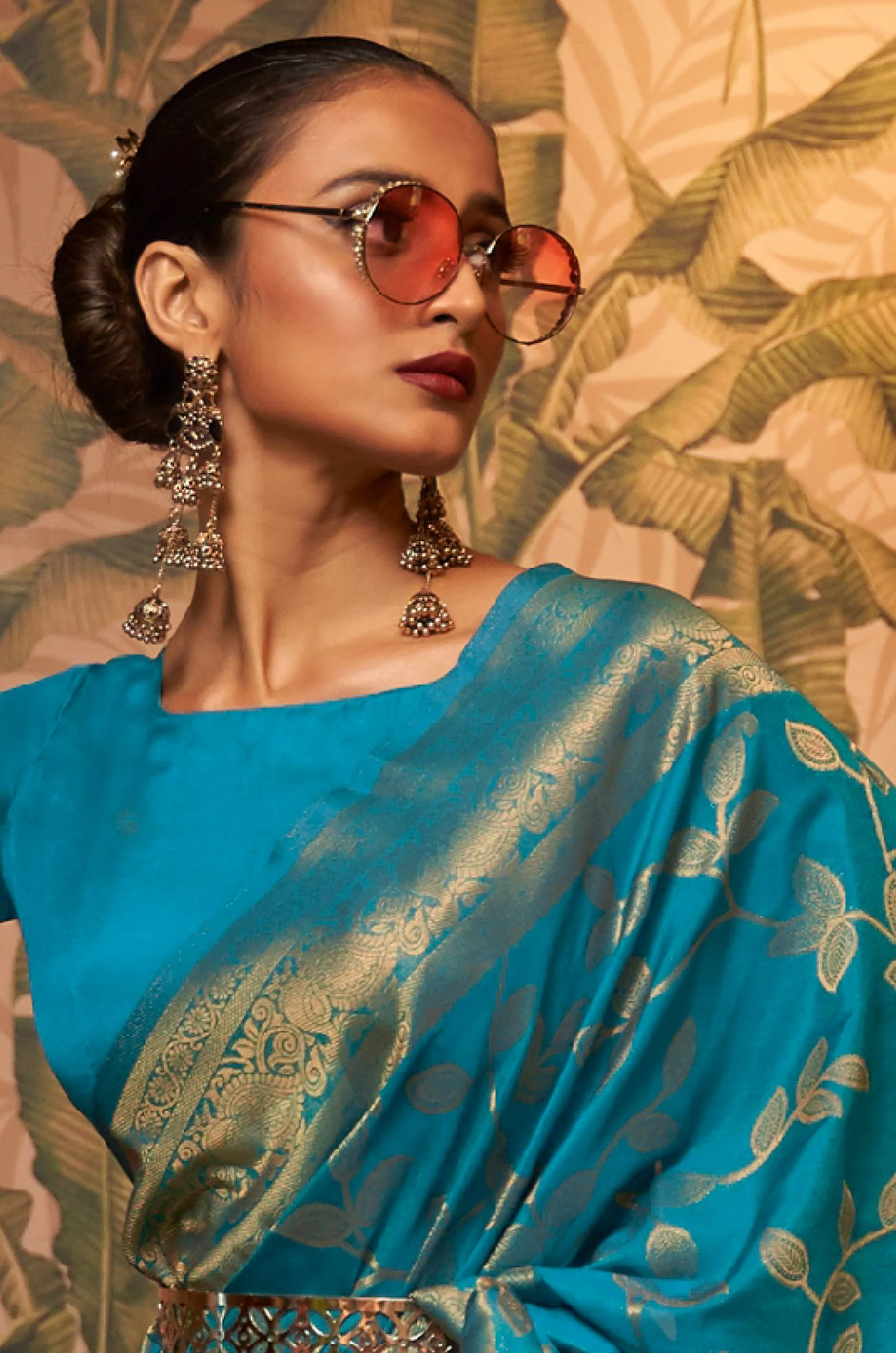 Blue Woven Silk Saree - Image 4