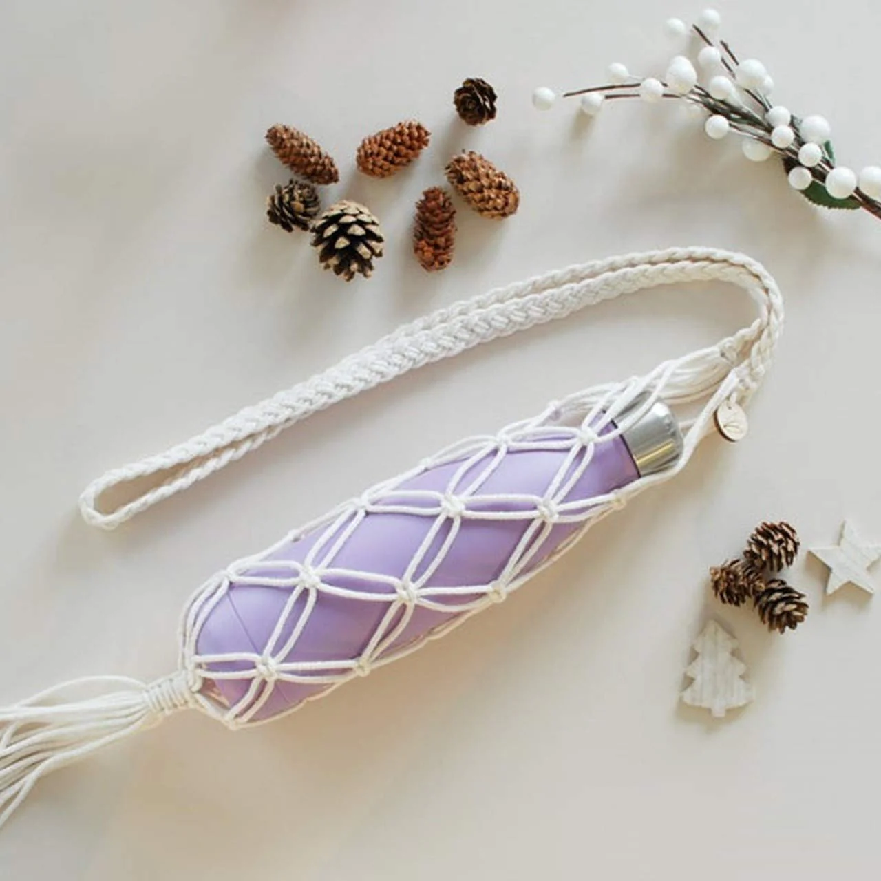 BohoTwine Macrame Bottle Hanger – Eco-Chic Plant Display