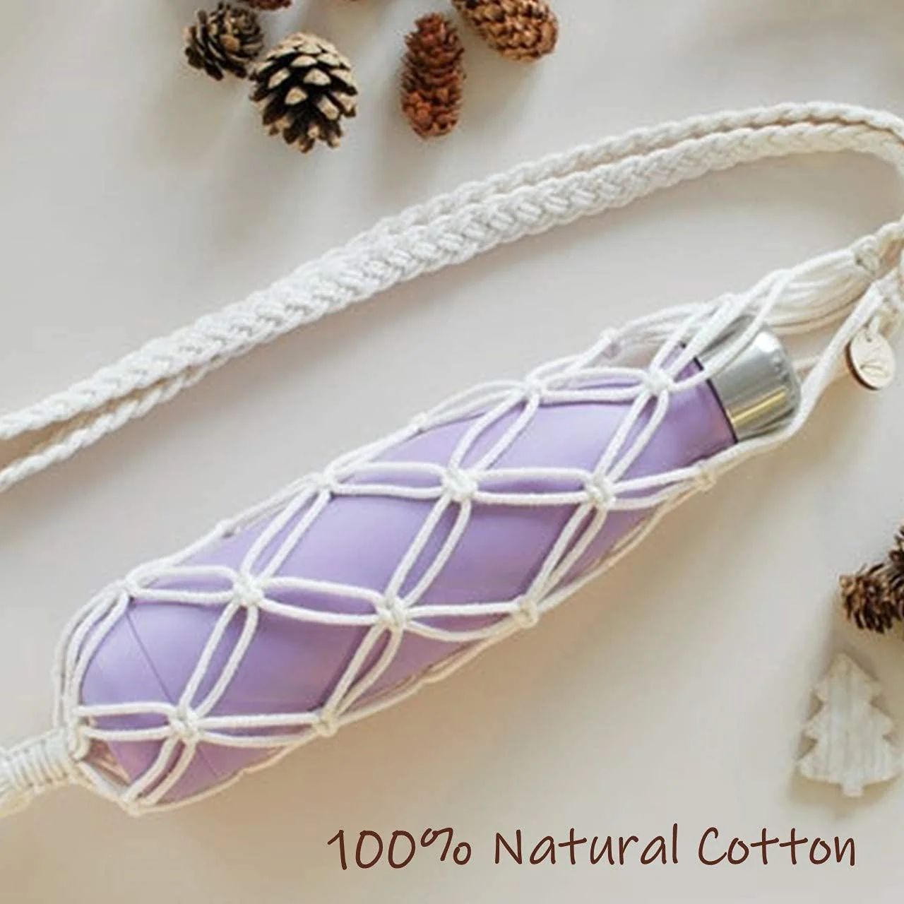 BohoTwine Macrame Bottle Hanger – Eco-Chic Plant Display - Image 2