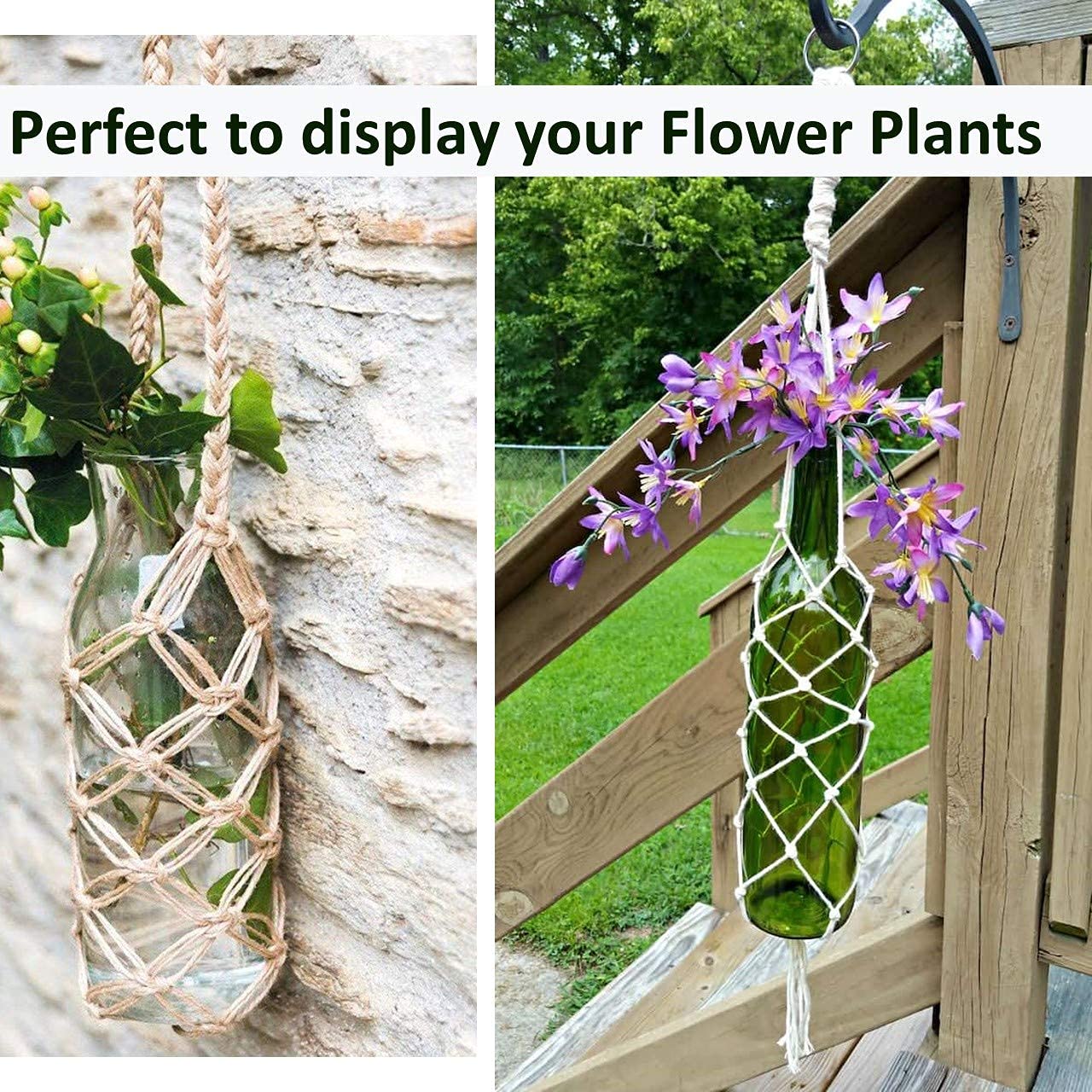 BohoTwine Macrame Bottle Hanger – Eco-Chic Plant Display - Image 4
